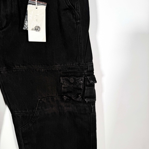 MNML - V244 Cargo Denim Jeans Vintage Black Size 38 - New with Tags - Picture 2 of 9